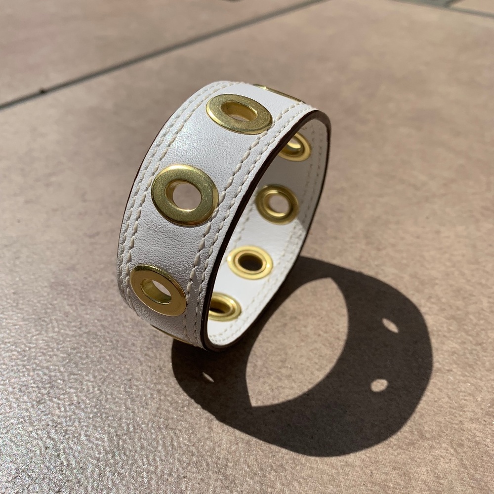 Coach Leather Grommet Bracelet Gem